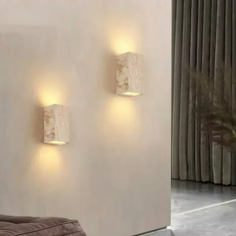 Outdoor Lighting For Front Of House - 黄色のトラバーチン石の壁掛けランプ、店舗、レストラン、カフェ、屋内、屋外の装飾、燭台ライト、背景、家