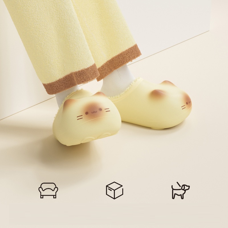 Outdoor Lighting Design - 新しい暖かいぬいぐるみ猫スリッパ、室内/屋外用、女性用、居心地の良いふわふわ猫子猫シューズ、EVAベース、底面にユニークな猫の爪デザイン