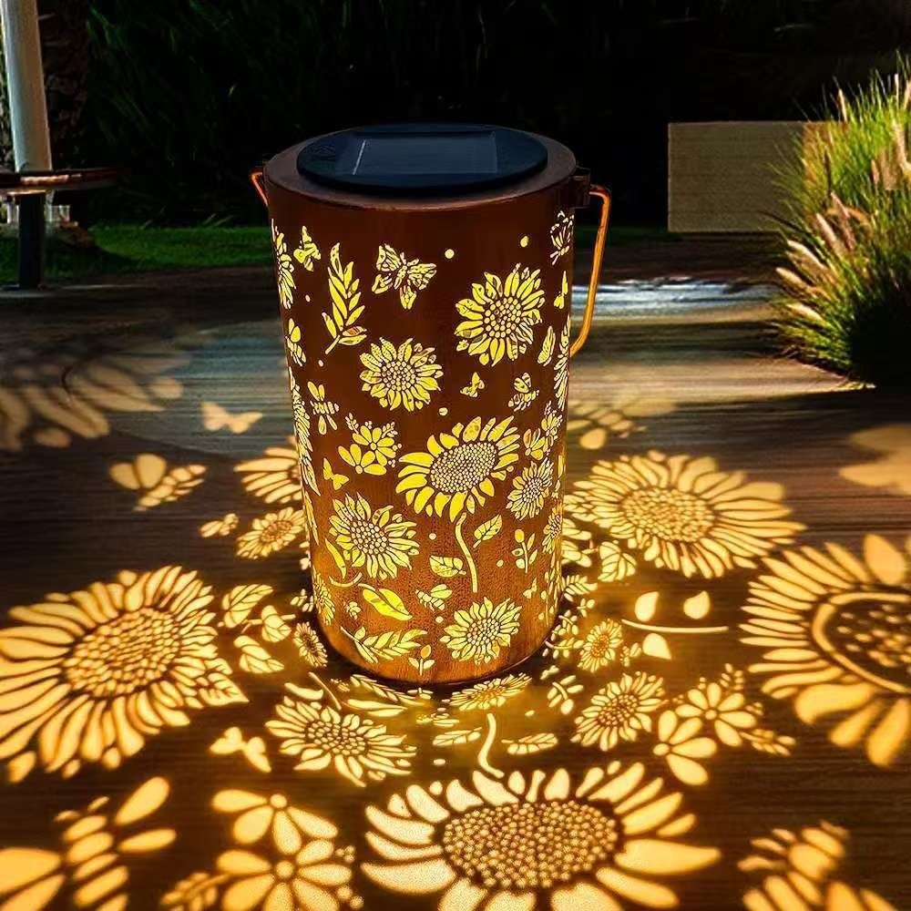 Outdoor Lighting Design - ひまわりライトとシャドウライト防水屋外ライトソーラーパワーで夜の通路、芝生、庭、パティオの装飾照明に使用
