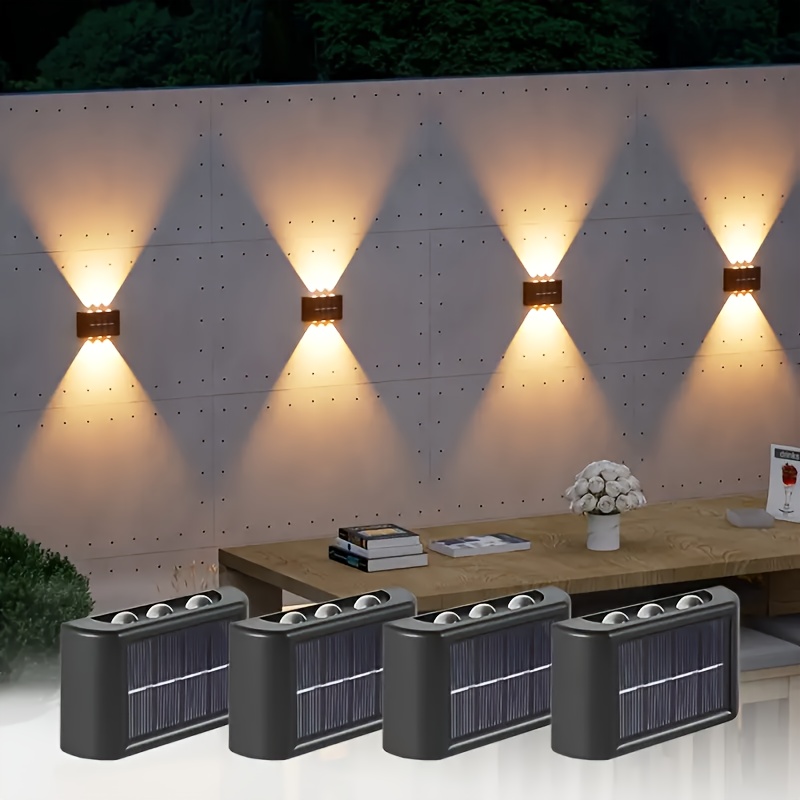 Outdoor Lighting Design - LEDソーラーライト 屋外防水 ソーラーウォールランプ 上下発光 ガーデンフェンス装飾用 ソーラー式ウォールランプ