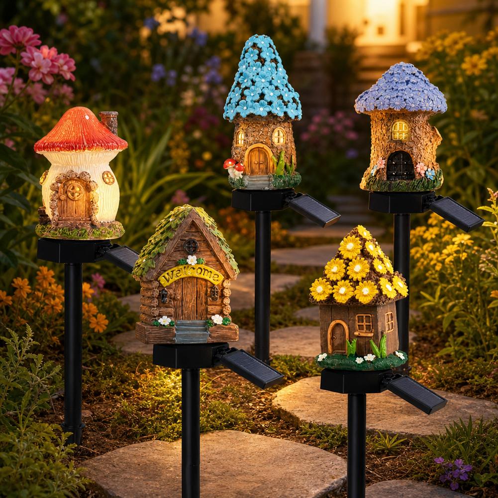 Outdoor Lighting For Front Of House - LED ソーラー芝生ライト マルチクラフト ミニチュア フェアリーハウス 太陽光発電