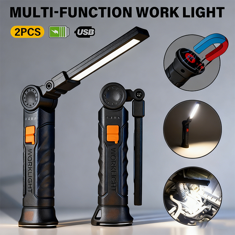 Outdoor Lighting Usa - ポータブル COB LED 懐中電灯 USB 充電式ワークライト