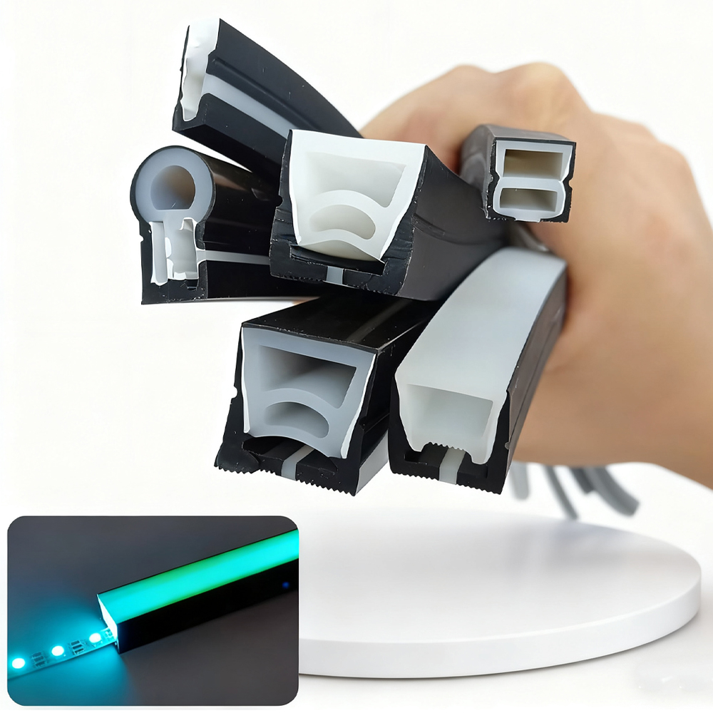 Outdoor Lighting Youtube - ブラックシリコンチューブ LED ネオンライト柔軟なロープチャンネルディフューザー WS2811 WS2812B 6-12