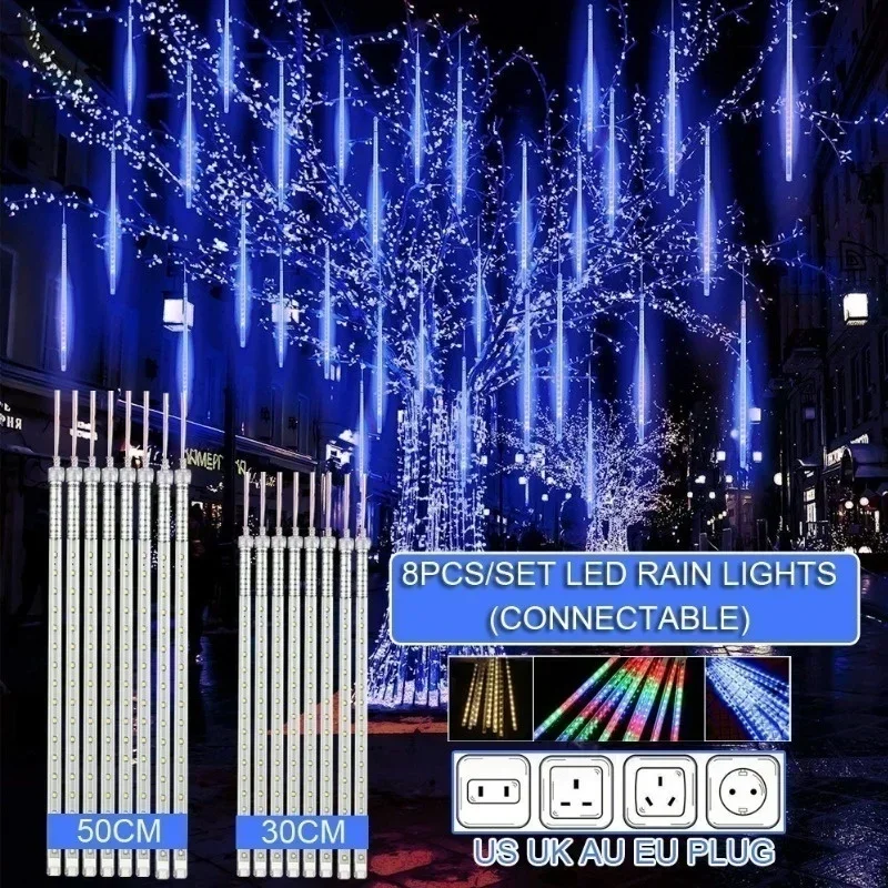 Outdoor Lighting Youtube - 30 センチメートル/50 センチメートル防水流星雨雨 8 チューブ LED