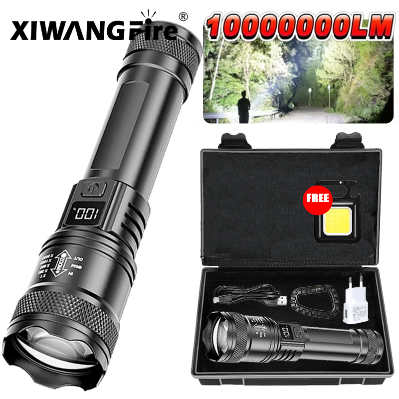 Outdoor Lighting Usa - 超高輝度 LED 懐中電灯 2000LM Type-C 充電式長距離ズーム戦術トーチ屋外緊急キャンプ釣りランタン