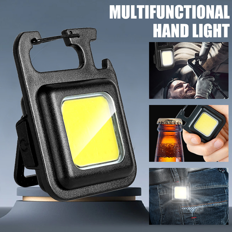Outdoor Lighting Usa - 超高輝度で便利な携帯用ミニCOBキーホルダー懐中電灯、充電式緊急作業灯、マグネット付きアウトドアキャンプライト