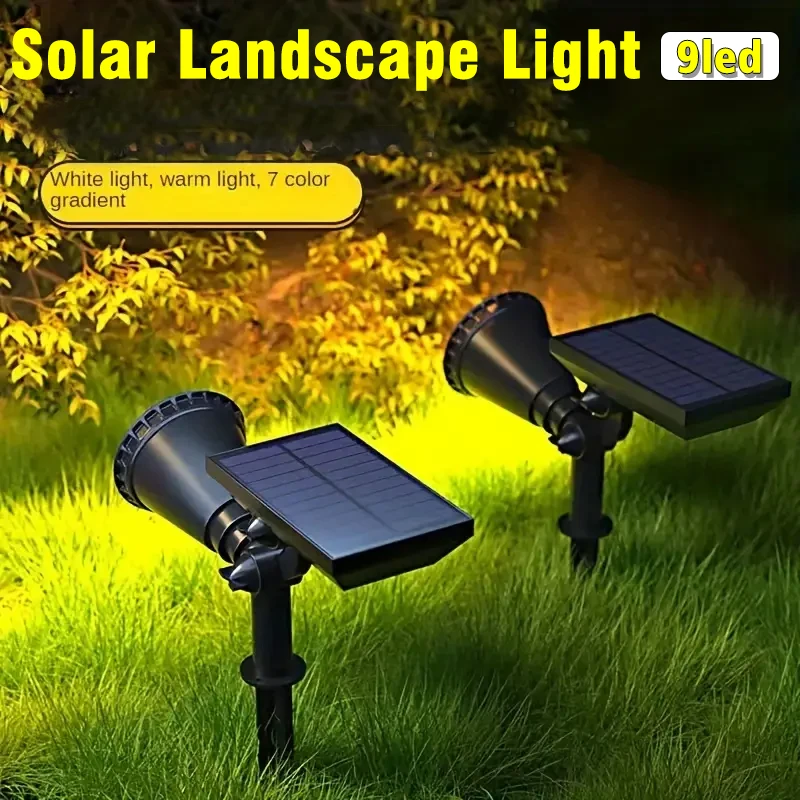 Outdoor Lighting On Trees - ソーラーLEDスポットライト、9-LED屋外景観ライト、3モード、自動オン/オフ、庭の庭の木の築山看板用防水