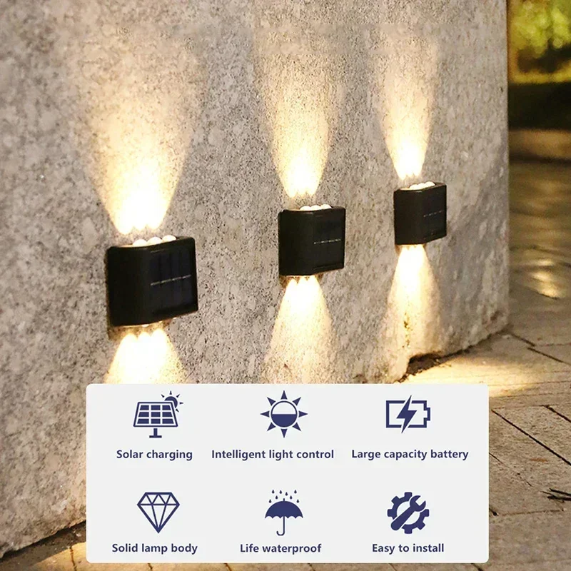LEDソーラーライト 屋外防水 ソーラーウォールランプ 上下 - Outdoor Lighting Design のレビューと価格