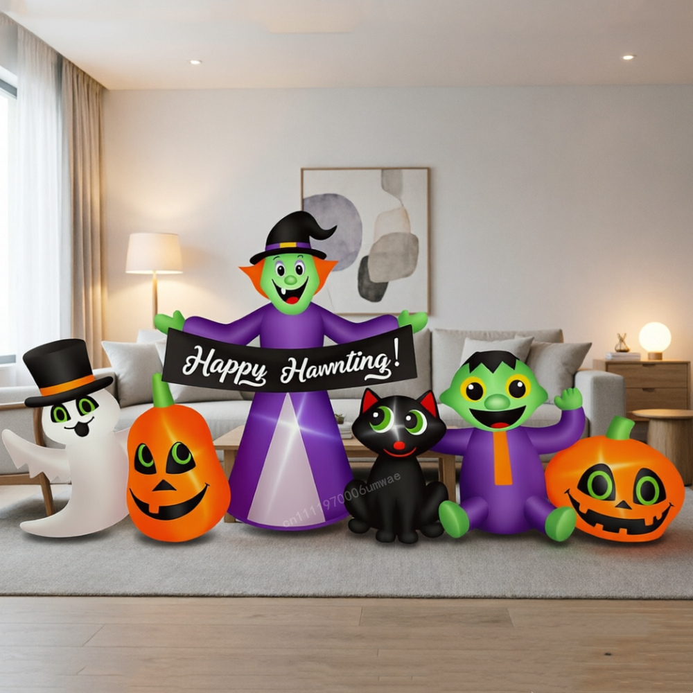 2.4M ハロウィン インフレータブル魔女ゴーストパンプキン - Outdoor Lighting For Front Of House のレビューと価格