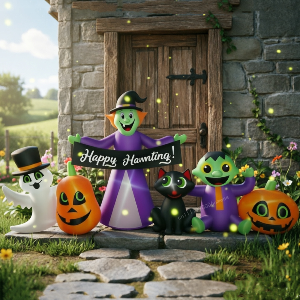 2.4M ハロウィン インフレータブル魔女ゴーストパンプキン - Outdoor Lighting For Front Of House のレビューと価格