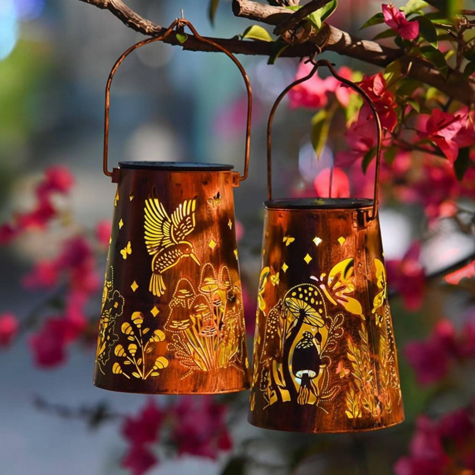 花柄ガーデンランタンパターンガーデン照明器具自動オン/オフ錬 - Outdoor Lighting Design のレビューと価格