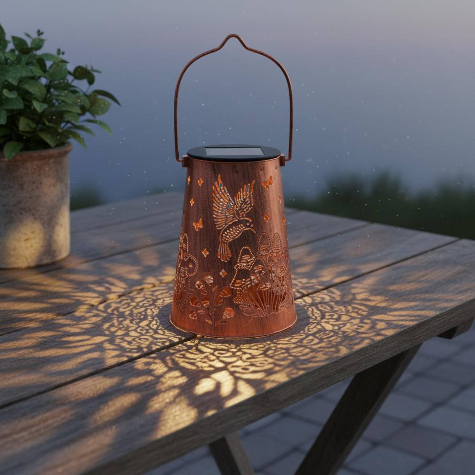 花柄ガーデンランタンパターンガーデン照明器具自動オン/オフ錬 - Outdoor Lighting Design のレビューと価格