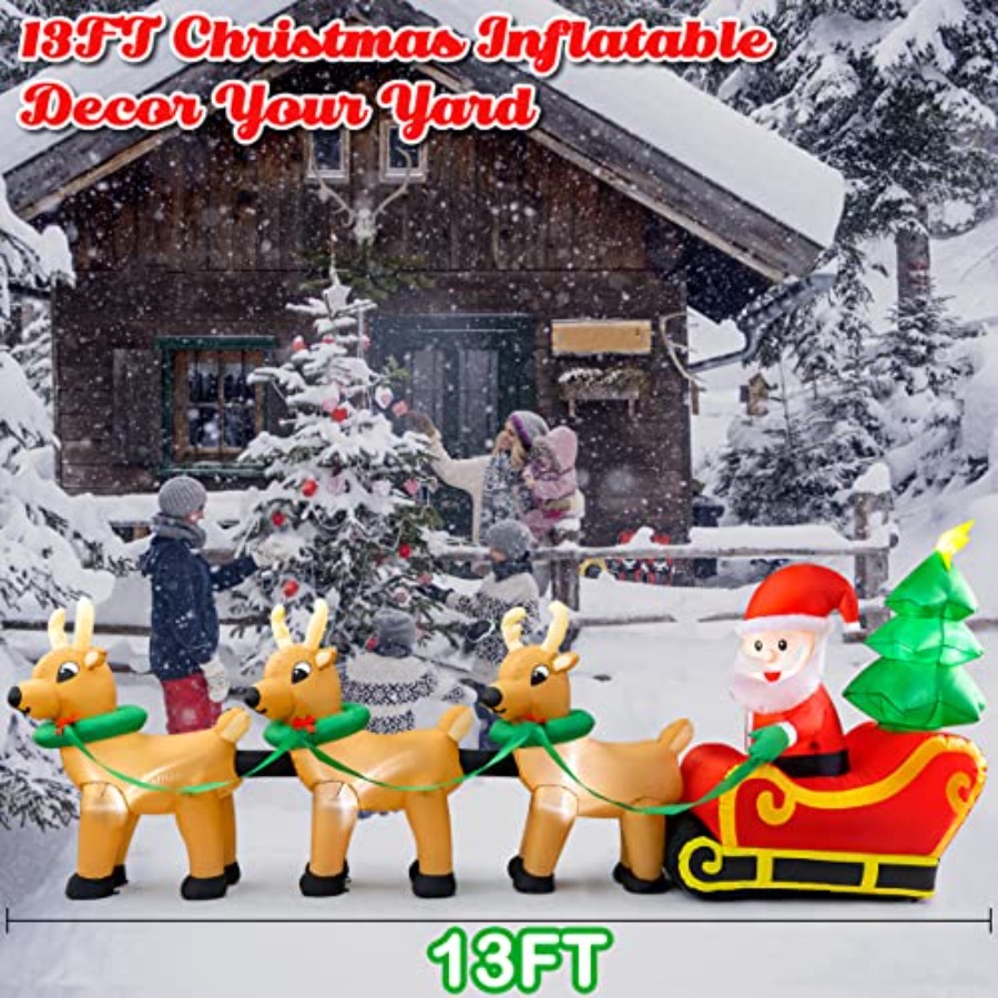 屋外用クリスマスインフレータブルデコレーション：13フィート - Outdoor Lighting On Trees のレビューと価格
