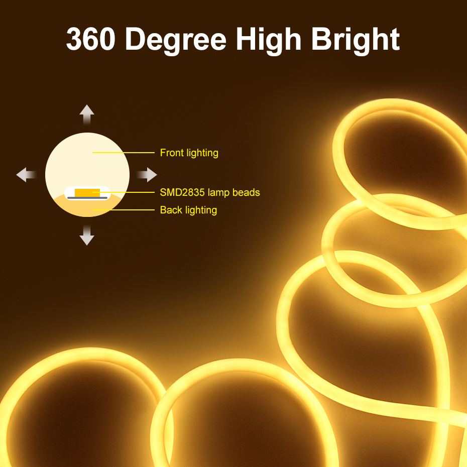 調光可能な220V丸型LEDネオンストリップライト 120L - Outdoor Lighting Youtube のレビューと価格