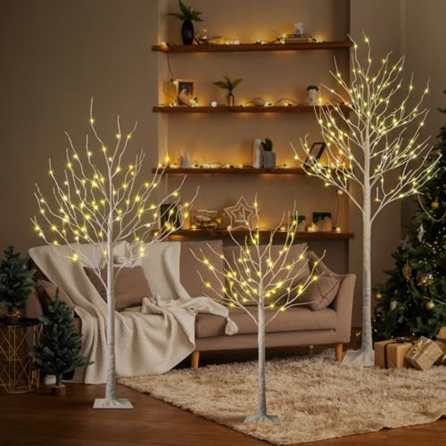 LEDバーチツリーライトセット 室内・屋外用 クリスマス・ウ - Outdoor Lighting On Trees のレビューと価格