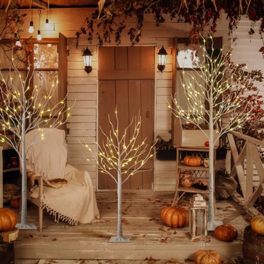 LEDバーチツリーライトセット 室内・屋外用 クリスマス・ウ - Outdoor Lighting On Trees のレビューと価格