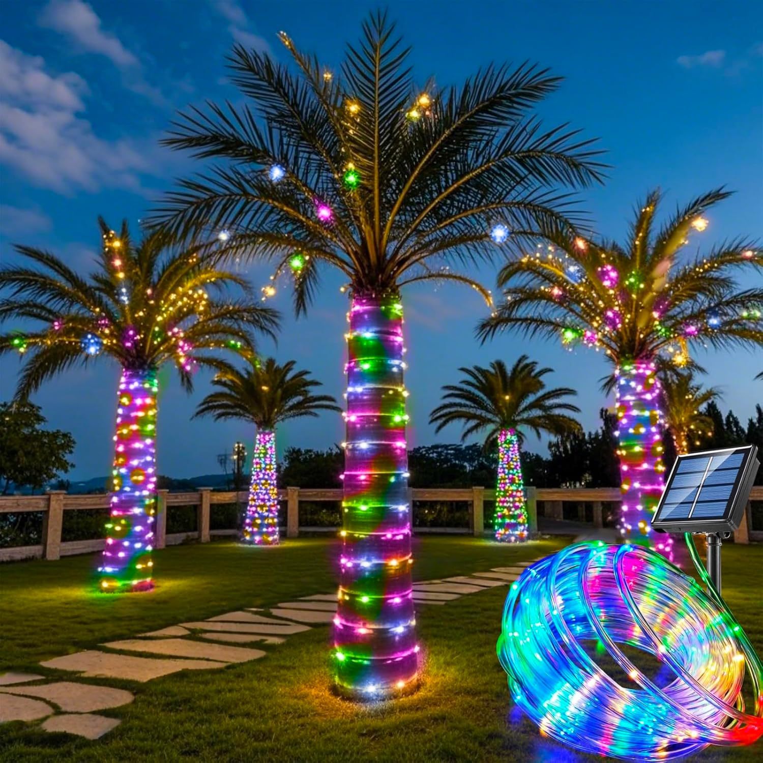 ソーラーストリングライトガーデン防水チューブロープランプクリ - Outdoor Lighting Youtube のレビューと価格