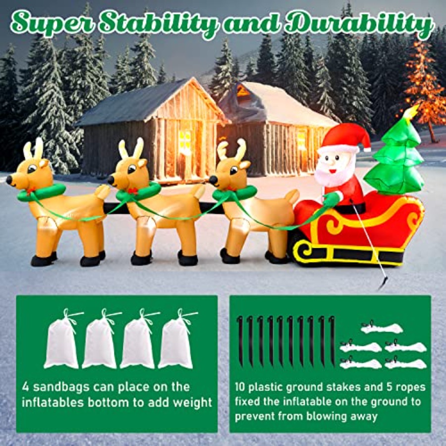 屋外用クリスマスインフレータブルデコレーション：13フィート - Outdoor Lighting On Trees のレビューと価格