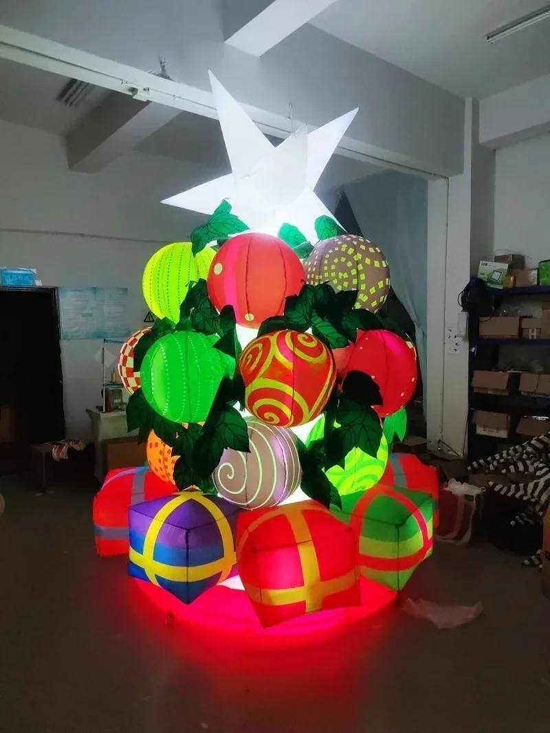 屋外装飾用インフレータブルクリスマスツリーギフト、LEDライ - Outdoor Lighting On Trees のレビューと価格