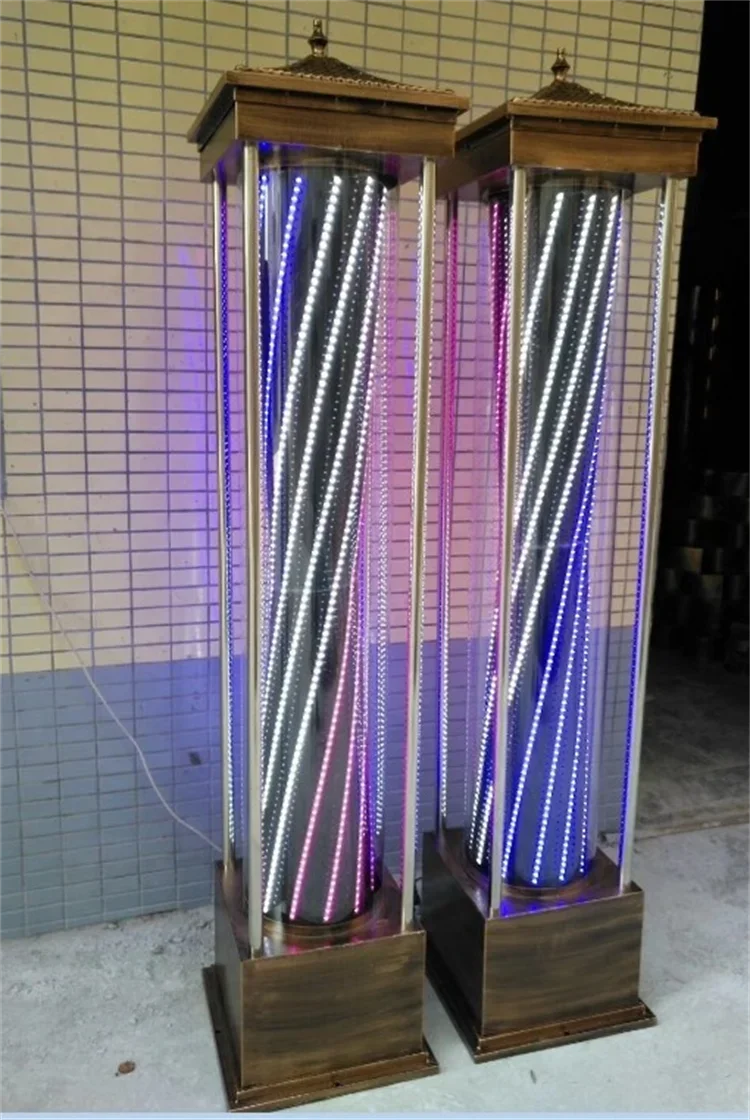 ヘアスタイリングサイン ゴールド バーバー 回転灯ポール 理 - Outdoor Lighting On Sale のレビューと価格