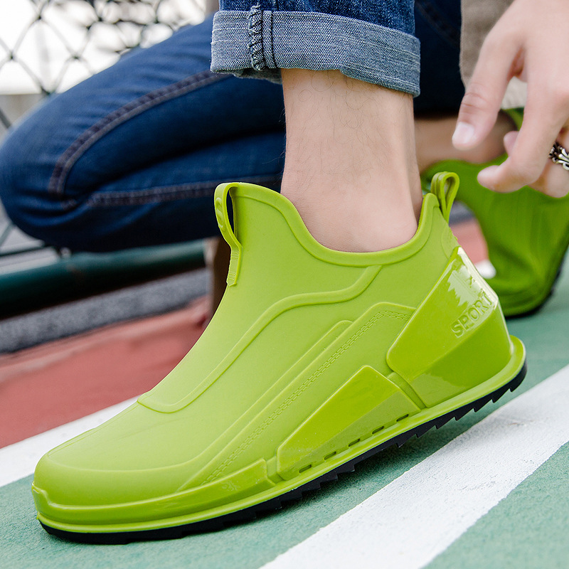 メンズショートチューブレインブーツ、滑り止めラバーシューズ、 - Outdoor Lighting Youtube のレビューと価格