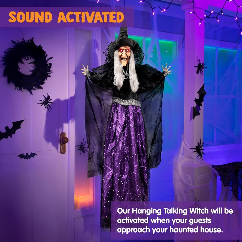 47インチのアニメーション魔女ハロウィンデコレーション、屋外 - Outdoor Lighting For Front Of House のレビューと価格