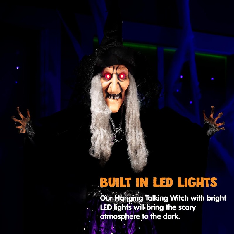47インチのアニメーション魔女ハロウィンデコレーション、屋外 - Outdoor Lighting For Front Of House のレビューと価格