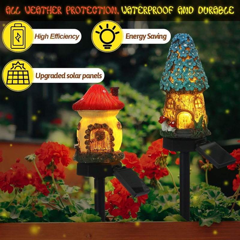 新しいソーラーレジンフラワーハウスライト、中庭装飾ライト、芝 - Outdoor Lighting For Front Of House のレビューと価格