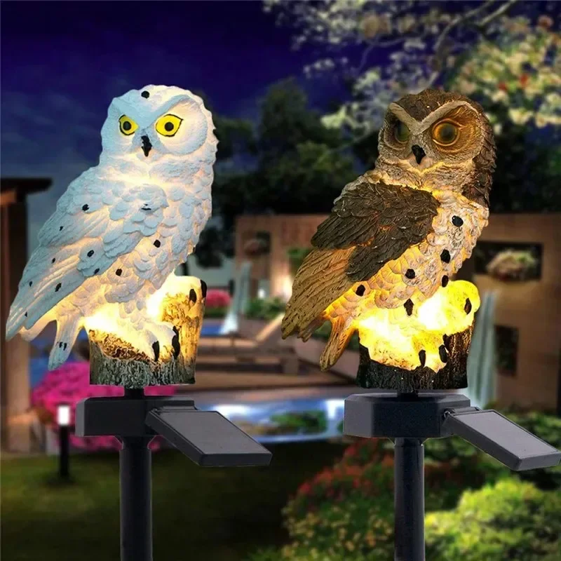 ソーラーフクロウ像ガーデンライトLED防水屋外装飾、庭やパテ - Outdoor Lighting Design のレビューと価格