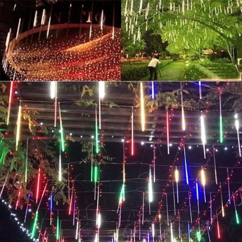 30 センチメートル/50 センチメートル防水流星雨雨 8  - Outdoor Lighting Youtube のレビューと価格