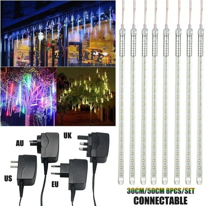 30 センチメートル/50 センチメートル防水流星雨雨 8  - Outdoor Lighting Youtube のレビューと価格