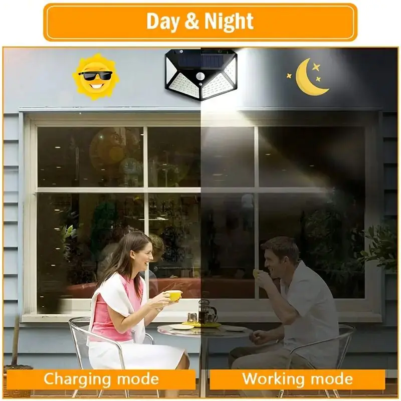 100LED屋外ソーラーガーデンライト、屋外モーションセンサ - Outdoor Lighting Quality のレビューと価格