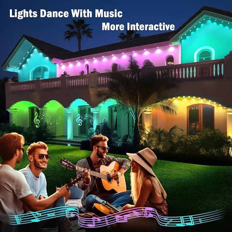 300フィート常設用軒下LEDスマートRGB屋外LEDライト - Outdoor Lighting For Front Of House のレビューと価格