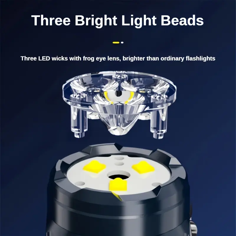 ペンクリップ付きミニ3LED懐中電灯、夜間歩行、ポータブル明 - Outdoor Lighting Quality のレビューと価格