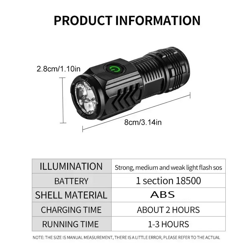 ペンクリップ付きミニ3LED懐中電灯、夜間歩行、ポータブル明 - Outdoor Lighting Quality のレビューと価格