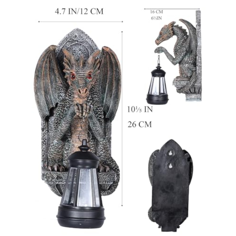 ドラゴン像ソーラーランタン、庭の装飾用、ドラゴンの置物ナイト - Outdoor Lighting On Trees のレビューと価格