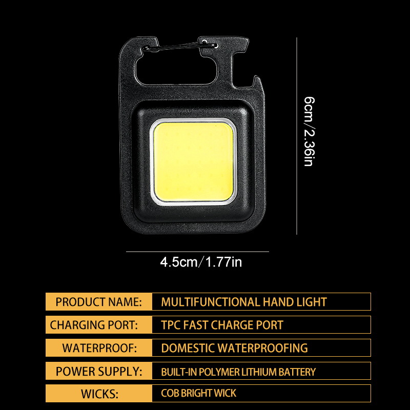 超高輝度で便利な携帯用ミニCOBキーホルダー懐中電灯、充電式 - Outdoor Lighting Usa のレビューと価格