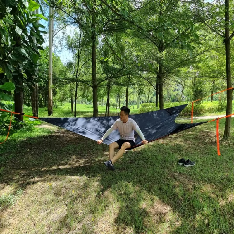 屋外キャンプ用三角ハンモック 折りたたみ式ポータブルメッシュ - Outdoor Lighting On Trees のレビューと価格
